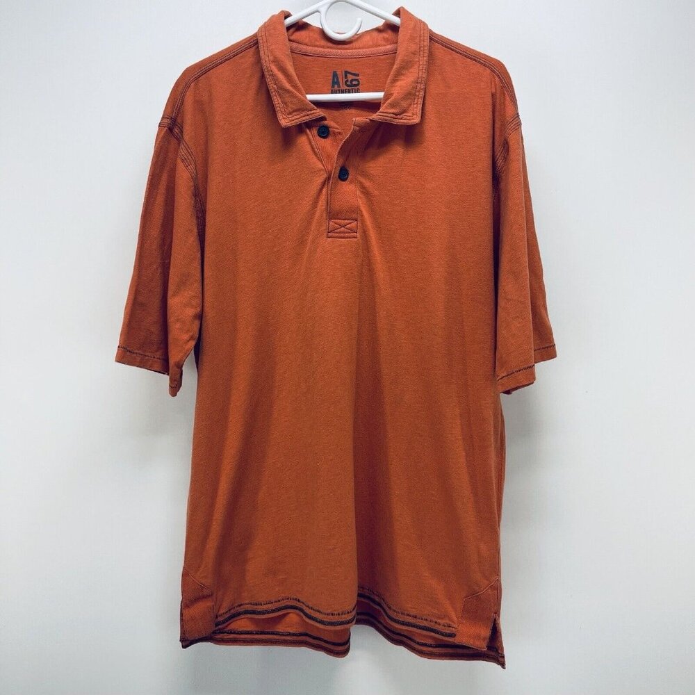 A 67 Shirt Size L Men’s Authentic Worlwide Sport Polo Orange Cotton